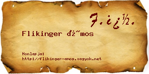 Flikinger Ámos névjegykártya